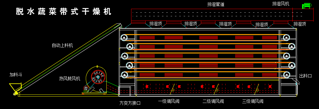脱水蔬菜干燥机原理图