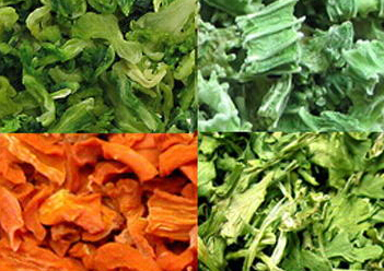 各种使用脱水蔬菜干燥机后的脱水蔬菜